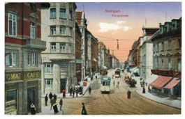 AK Stuttgart Königsstrasse Tram 1919