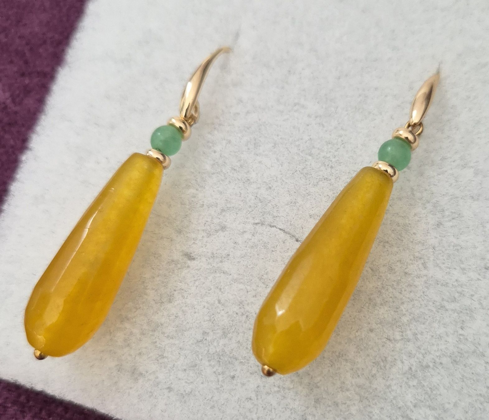 Orecchini pendenti & Orecchini a lobo: Gelbe Jade, Aventurin, echte Steine Ohrhänger – Nuovo (secondo la descrizione) da Eggersriet venduto da illy76 2