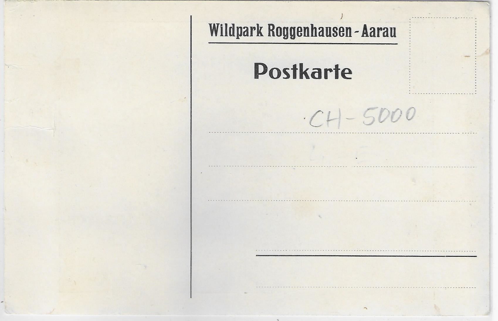 Cartoline postali: Wildpark Roggenhausen-Aarau – Usato da Ettingen venduto da Kartenplanet 1