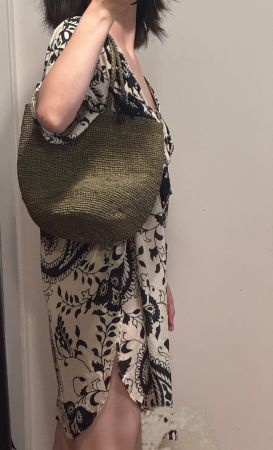Raffia Tragetasche Handgemacht Tote Bag Neuwertig