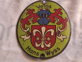 plaquette de cadre velo farrader Hans Wyss oldtimer rare 