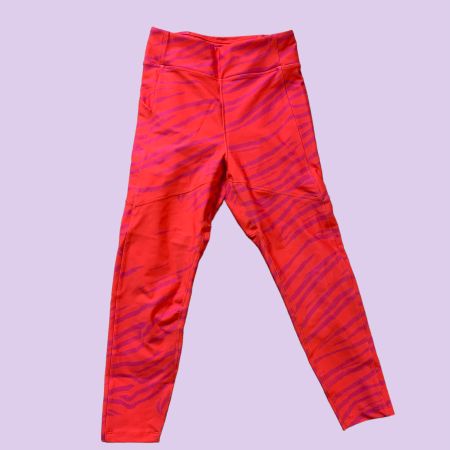 Pink zebra print sports leggings