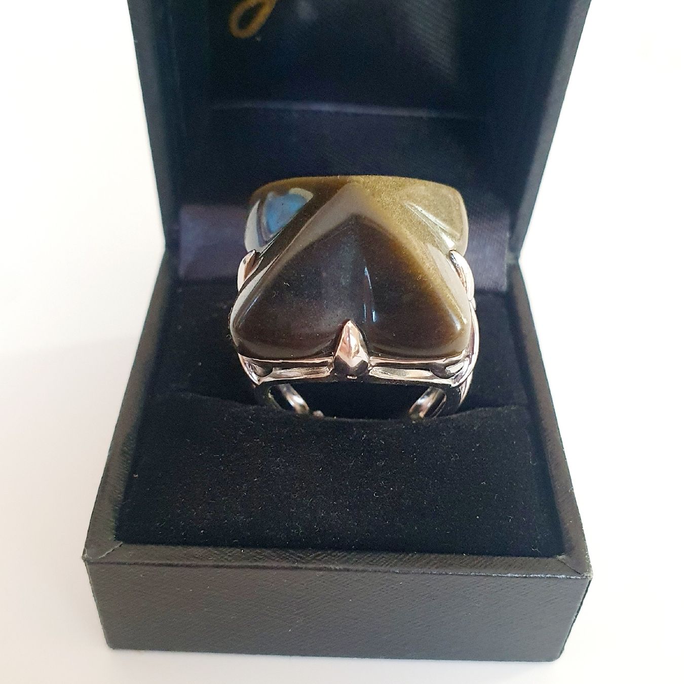 Anelli: Modischer Obsidian-Ring, Silber 925, Grösse 17.8 mm – Usato da Kreuzlingen venduto da Wunderkiste123 3