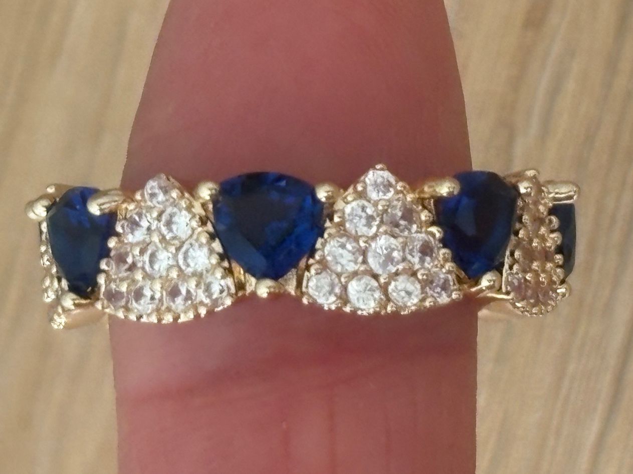 Anelli: Luxus Elegante Gr.19/9 Ring Farbe: Gold/blau – Nuovo (secondo la descrizione) da Biel-Bienne venduto da Roserosse13 1