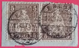 2478) 30.2.05, Abart farbloser Strich bis zur 5 sehr Selten