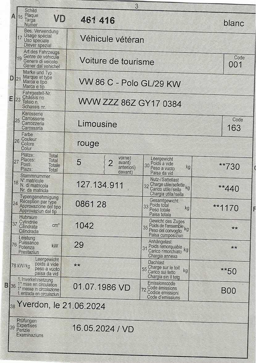 VW Automobili: vend polo 86C vétéran – Usato da Grandson venduto da ber_xd8b 5