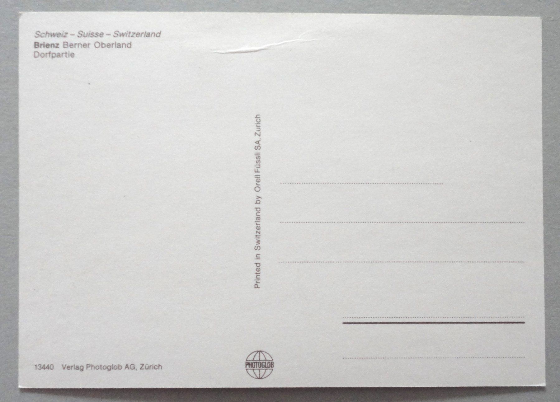 Cartoline postali: Brienz, Dorfpartie, Berner Oberland – Usato da Fétigny venduto da Billy2miny 1