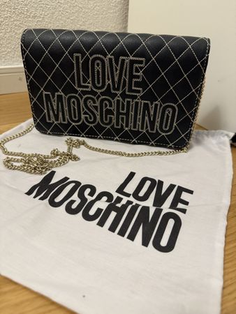 Love Moschino Tasche, schwarz mit Kette