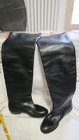 Klassische schwarze Lederstiefel – Gr. 40 – Made in Italy
