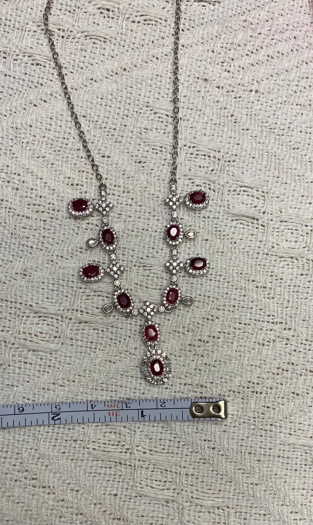 Catenine: Luxus Rubin Collier 925 Silber Neu - Geschenkidee – Nuovo (secondo la descrizione) da St. Gallen venduto da GIULESGG 7