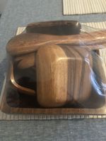 Salat-Servierset aus Holz, 1+6 Servierschüsseln