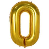 40" XL Metallic Zahlenballon Gold 0 - KOSTENLOSER VERSAND