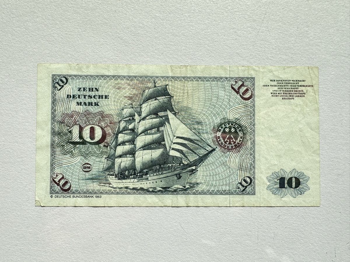 Banknoten: 10 Deutsche Mark banknote from 1980 – Gebraucht aus Rüschlikon von sve_28vj 1