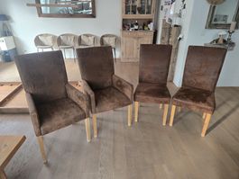 4 Stühle im Wildleder Look