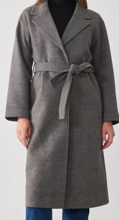 Anna Field Mantel mit Bindegurt grau, S