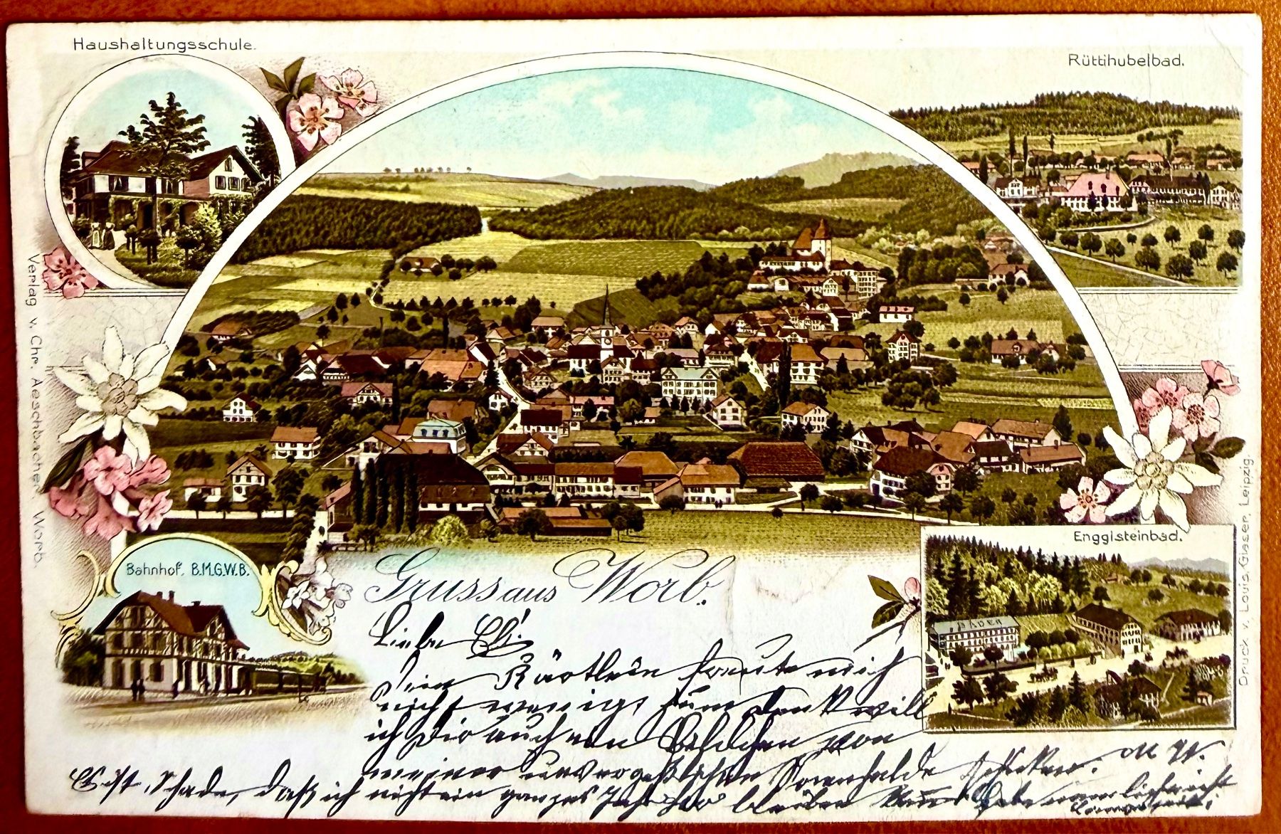 Cartoline postali: Worb - Gruss aus Worb - Litho 1900 – Usato da Lutry venduto da Ediego