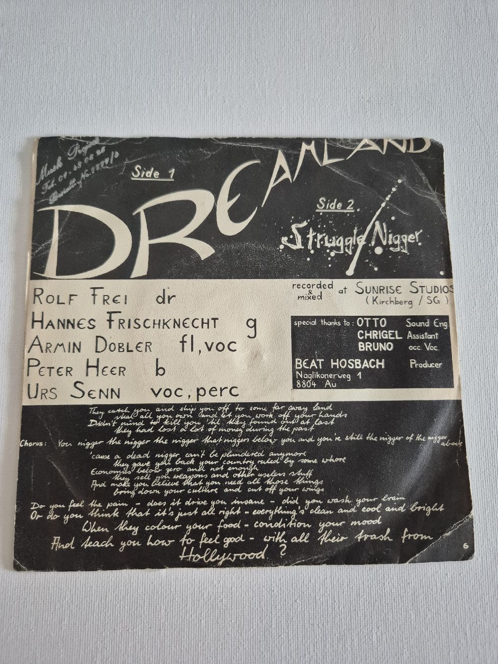 Dischi in vinile: Adversus Dreamland Struggle Nigger  - Single 7 , CH  – Usato da Uster venduto da newwave0 1