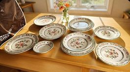 10-teiliges Teller Eschenbach Ceranova Porzellan Set Vintage
