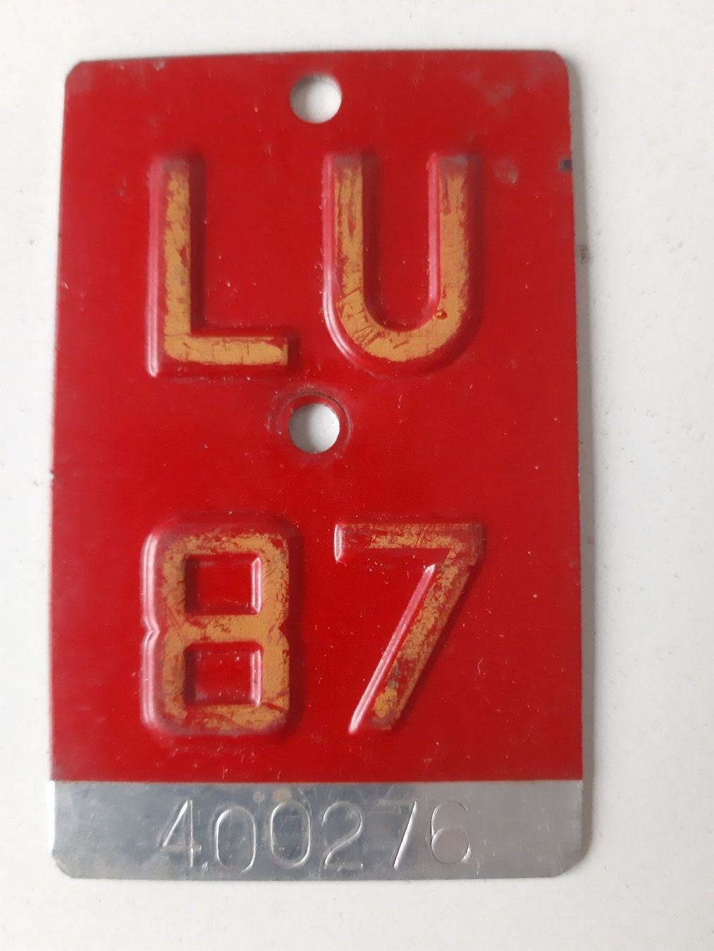 Sachs Insegne: Velonummer LU 87 plaque Velo – Usato da Schenkon venduto da Uhu007