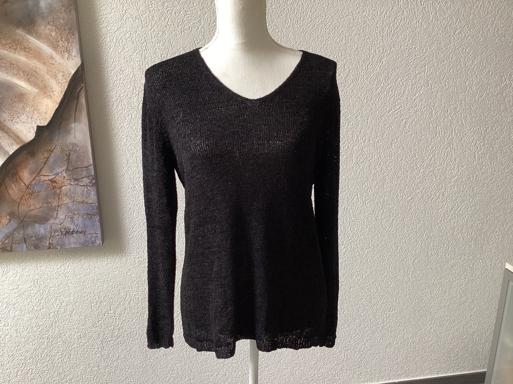 Maglioni & Felpe: Modena Damen Strick Pullover schwarz Grösse L V-Ausschnitt – Usato da Homberg b. Thun venduto da Homata