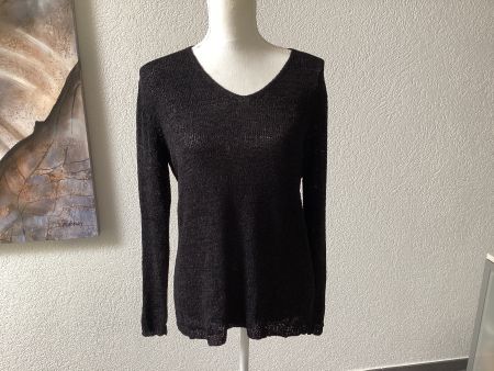 Modena Damen Strick Pullover schwarz Grösse L V-Ausschnitt