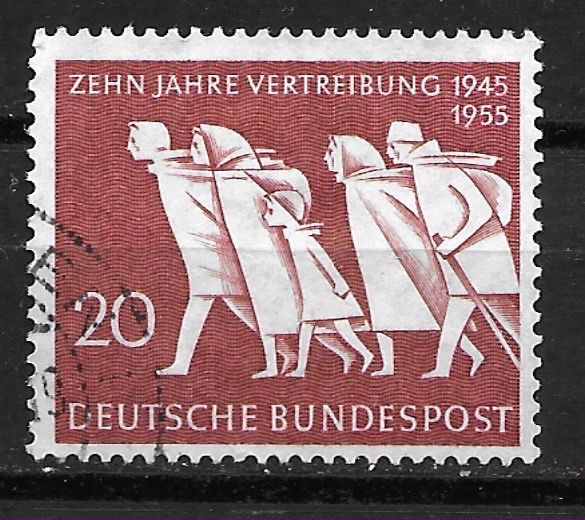 Alle Briefmarken: BRD 1955: 10 Jahre Vertreibung – Gebraucht aus Zürich von Rainstamps