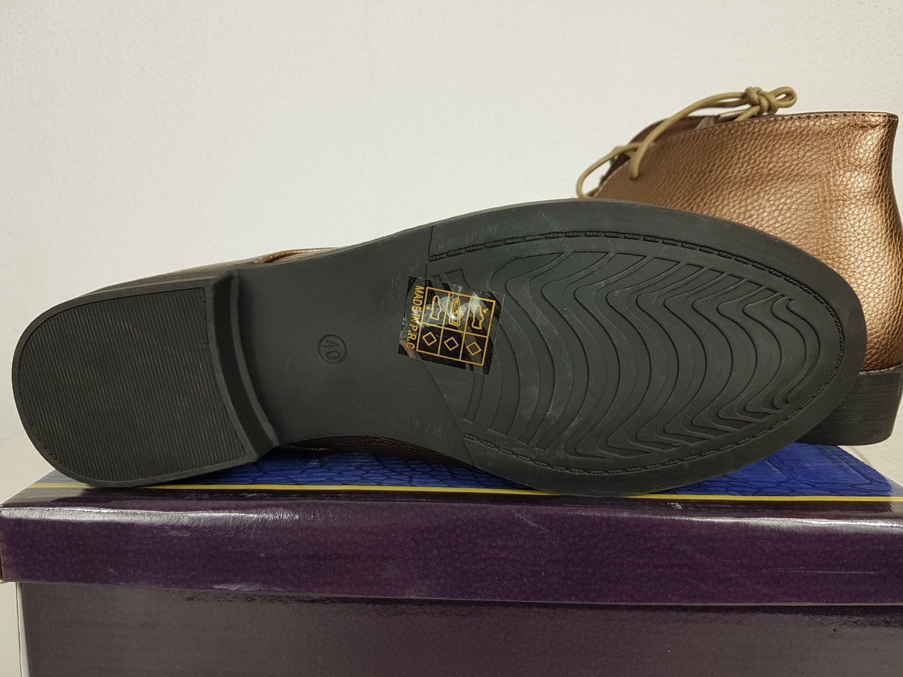 Scarpe da uomo: Glänzende Schnürschuhe Boots bronze Gr. 40 – Nuovo e nell'imballaggio originale da Seuzach venduto da VT-Collections1 8