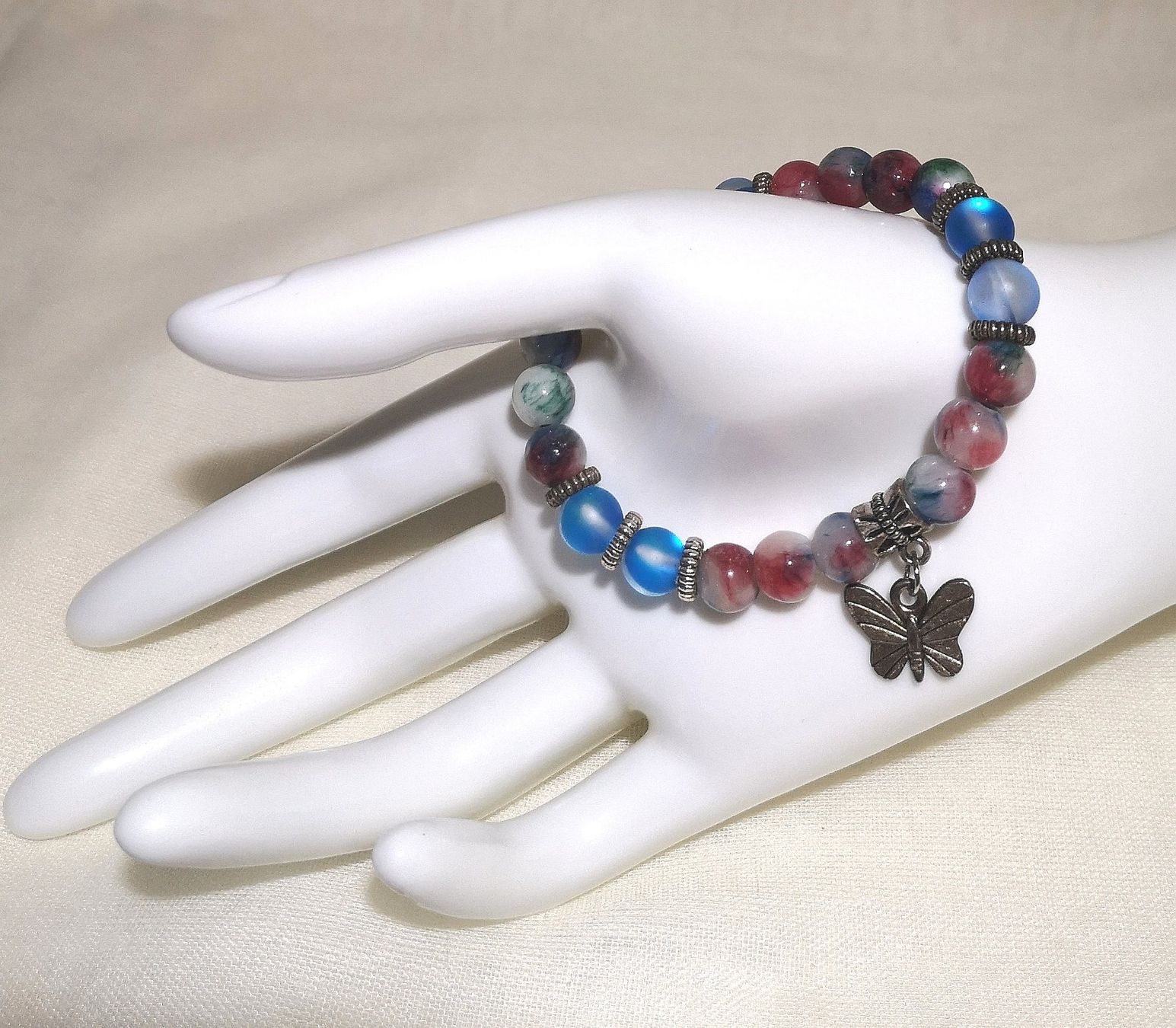 Armbänder & -reifen: blaue Kristall-Schmetterling Armk. – Neu (gemäss Beschreibung) aus Unterkulm von  6