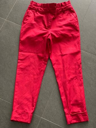 STR  Paper-Bag Stoff Hose High Waist - Gr.36 38 /S, rot