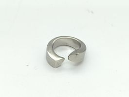 Edelstahl Ring Offen Mattiert Silber-Optik