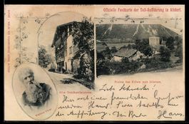 AK Silenen, Ruine der Edlen, Alte Gotthardstrasse, Walther F