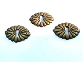 3 alte Schilder Messing für Schubladen etc.