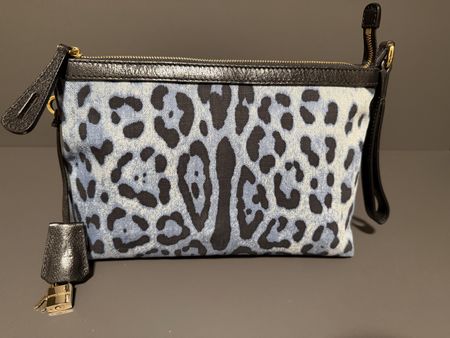 Dolce & Gabbana Tasche, Clutch, Leopard in blau aus Jeans