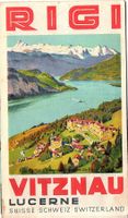 antike Broschüre Rigi Vitznau Schiffsfahrplan 1920er