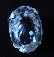 Konkav geschliffener Bergkristall Silber 925 Ring Gr. 58