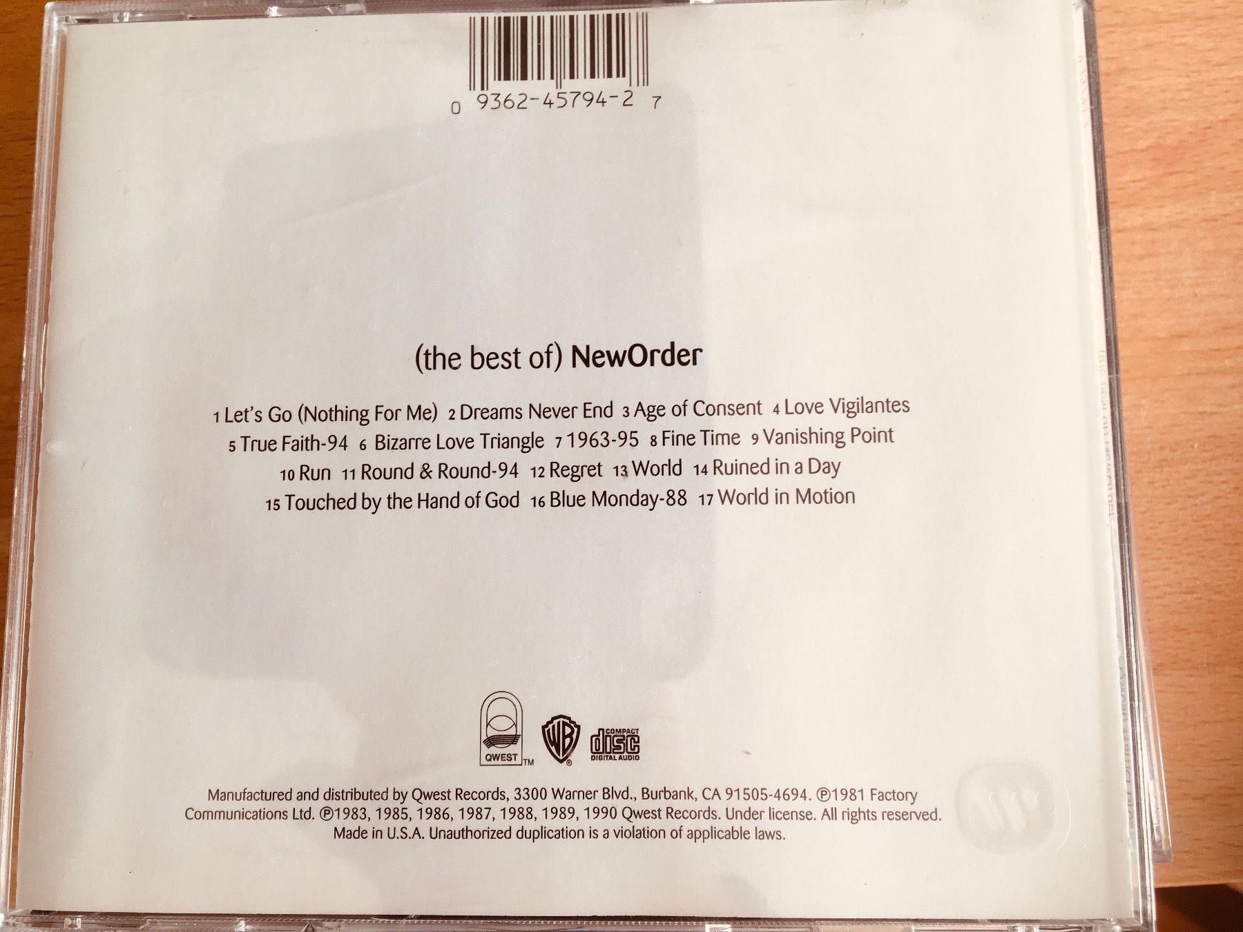 CDs: NewOrder – D'occasion à Arth par Vrecam51 1