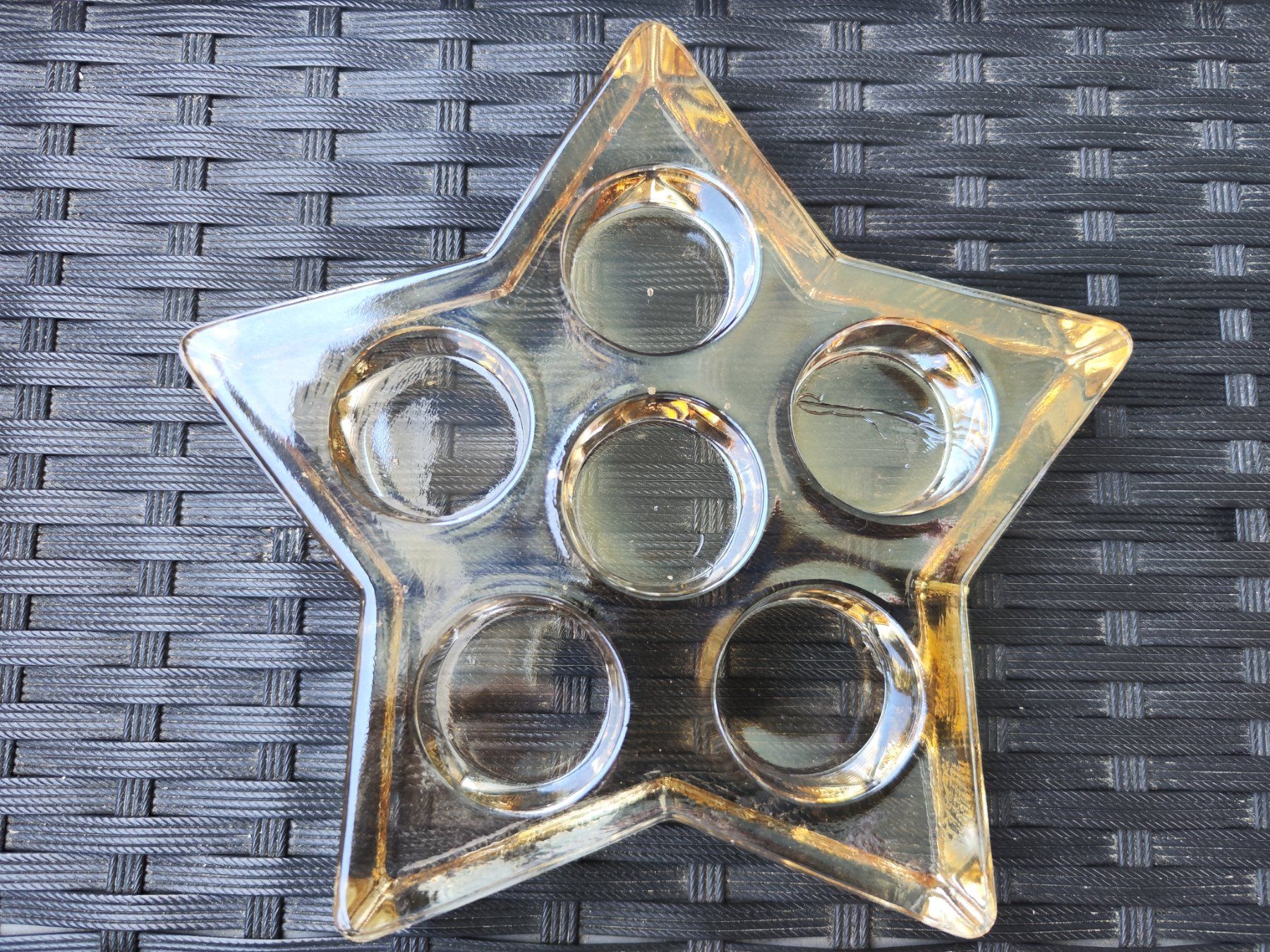 Kerzenständer: Kerzen Halter in Stern Form aus Glas – Gebraucht aus Fislisbach von Hast1976