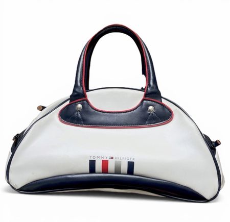 Vintage Handtasche Tommy Hilfiger weiss blau