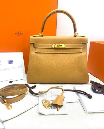 Hermes Brand New Kelly28 Naturel Sable Togo Ghw B OriReceipt