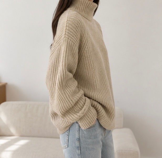 H&M Pullover & Sweatshirts: Beiger Rollkragen Strickpullover – Gebraucht aus La Punt Chamues-ch von yara.mueller 3