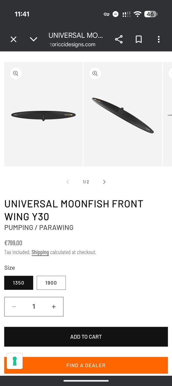 Tavole da surf e di nuoto: RRD - 1300cm2 - MOONFISH FRONT WING Y30 PUMPING / PARAWING – Nuovo (secondo la descrizione) da Zürich venduto da aza_8fvq 5