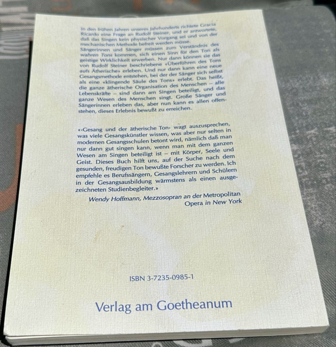 Libri: Gesang und der aetherische Ton - Gracia Ricardos Methode – Usato da Basel venduto da Cora3 4