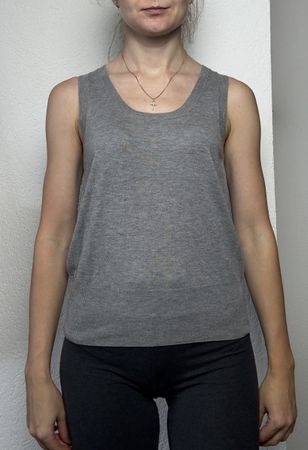 Top Soft Grey laine soie cachemire M / Wolltop