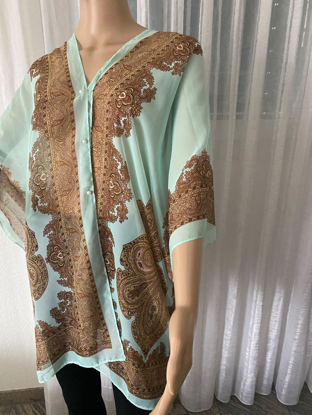 Camicette: stilvolle und edle Bluse/Tunika, türkis, 1 Size – Nuovo e nell'imballaggio originale da Winkel venduto da ferrari2022 3