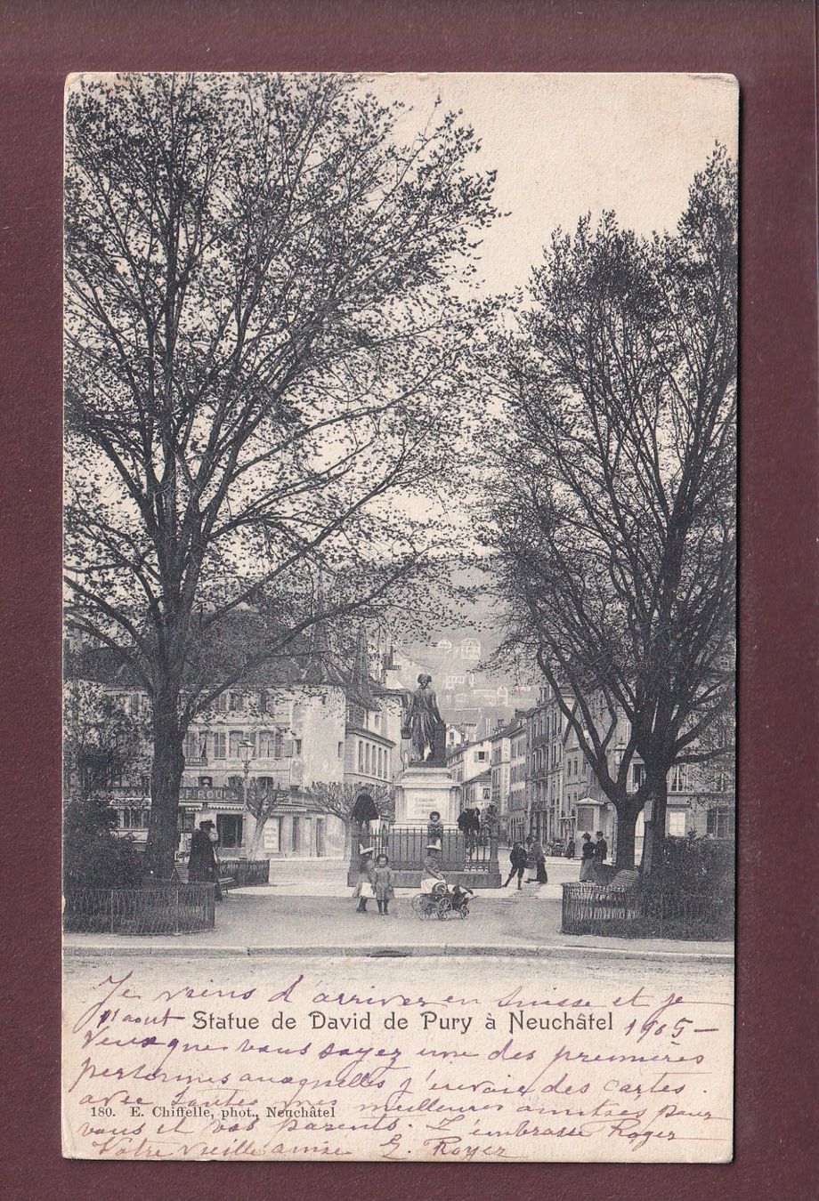 Cartes postales: NEUCHÂTEL - Statue David de Pury - 1905 – D'occasion à Pully par nicecards