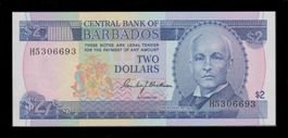 Barbados 2 Dollars (ND 1980) ungefalten