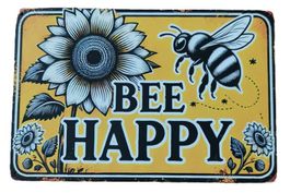 BEE HAPPY   - Blechschild (neu, OVP)