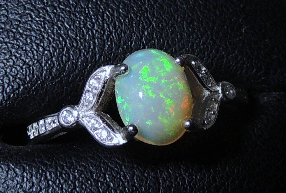 Anelli: Opal Silber 925 Fingerring Gr. 54 – Usato da Waldenburg venduto da schaller707 3