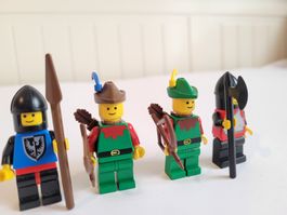 4 Lego Castle ritter figuren (2 ritter und 2 Robin Hood)