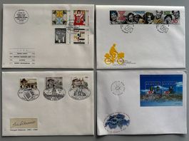 Briefmarken, 10 Ersttagsbriefe Schweiz, Grossformat